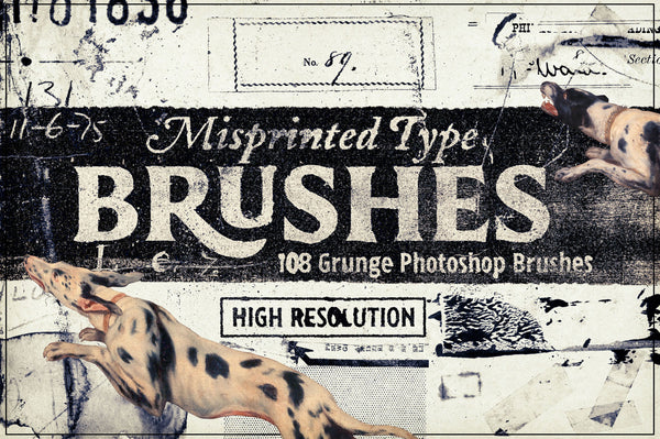 Misprinted Type Brush Collection (108 Brushes)